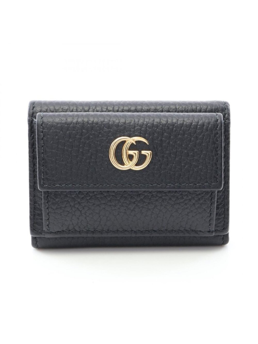 Gucci Trifold Wallet Petit Marmont Black Leather GG - Picture 1 of 9